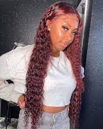 99j Colored Affordable Curly Hair Lace Front Wigs Brazilian Human Hair Real Hair Wigs For Women In 2021 Curly Hair Sew In Hair Inspiration Burgundy Hair