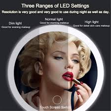 BLUECC Espejo de maquillaje iluminado recargable, 3 niveles de luz  giratoria de 90 grados y atenuación de visualización táctil, espejo de  cambiador portátil desmontable con luces de cumpleaños para :  Amazon.com.mx: Belleza