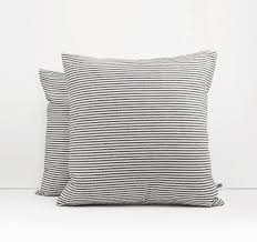 Black And White Striped Pillow Shams Set Of 2 Black And White Stripe Linen Pillow Covers Pillow Etsy Stripe Pillow Linen Pillow Covers Black And White Pillows