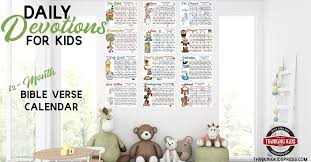 Bible verse printables for children. Daily Devotions For Kids A 12 Month Bible Verse Calendar For Your Family Thinking Kids