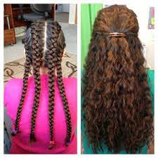Four French Braids Left In Over Night Make For Beautiful Wavy Hair The Next Day Wavy Hair Diy Wavy Hair Overnight Hair Styles