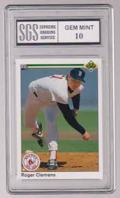 Buy guaranteed authentic roger clemens memorabilia including autographed jerseys, photos, and more at www.sportsmemorabilia.com. Sold Price Graded Gem Mint 10 Roger Clemens 1990 Upper Deck 323 Card February 6 0120 10 30 Am Cst