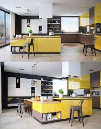 The light fixture is from nessen lighting. Pin By Disspai Studio On åŽ¨æˆ¿ Kitchen Decor Yellow Walls Blue Kitchen Decor Black Kitchen Decor