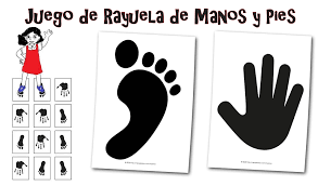Dibujo para imprimir y colorear de una niña jugando a la rayuela! Juego De Rayuela De Huellas
