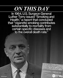 ON THIS DAY: 60 years ago, the surgeon general issued a landmark warning  urging Americans not to smoke. Read more:  https://abcnews.visitlink.me/LADvOs