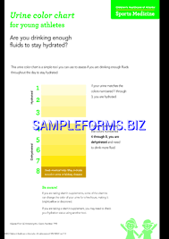 Urine Color Chart For Young Athletes Pdf Free 1 Pages
