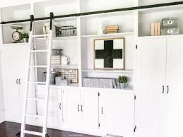 Each shelf holds up to 50 pounds. Diy Floor To Ceiling Bookshelves And Rolling Ladder Old Salt Farm