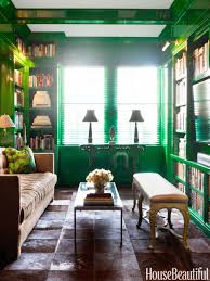 inside a happy family home with vivid colors home library design green walls living room house beautiful magazine
