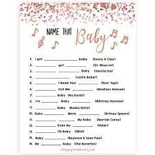 Rose Gold Confetti Rose Gold Baby Shower Baby Shower Songs Baby Shower Party Games