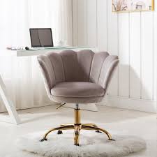Vanity Makeup Chair With Wheels Modern Swivel Velvet Armchair Ergonomic Office Chair With Padded Back Seat Height Adjustable Mid Back Computer Desk Chair For Bed In Living Room Living Room Chairs
