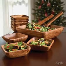 Serrv Fair Trade Acacia Wood Salad Set From Saffy Handicrafts The Marketing Arm Of Safrudi The So Wooden Kitchen Utensils Salad Bowls Set Wooden Salad Bowl