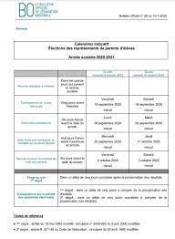 Calendrier Elections Parents D élèves 2023 Précisions Sur Les Élections 2020 - 2021 - Circulaire De Rentrée Du  Ministère Avec Calendrier - Fcpe 93
