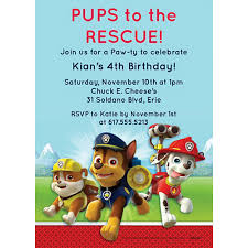 Touch device users, explore by touch or with swipe gestures. Custom Paw Patrol Invitations Party City