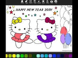 This adorable coloring book comes with so many different pages to color! Happy New Year Hello Kitty And Mimmy Youtube
