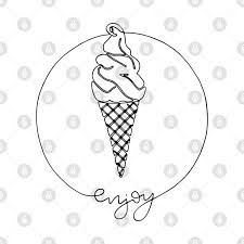 Black And White Ice Cream Real Check Out This Awesome Enjoy Ice Cream Line Art Black Design On Teepublic In 2020 Black Design