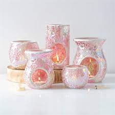 Glass Mosaic Effect Pink Oil Burners