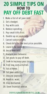 20 Simple Tips On How To Pay Off Debt Fast Finances Money Budgeting Finances Money Saving Plan