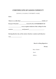 Application for certificate of good conduct ii. Sample Standard Certificate Of Good Conduct Cucas Iagent Learning Center