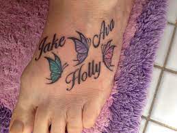 Butterfly And Name Tattoo Tattoos For Kids Name Tattoos For Moms Tattoos With Kids Names