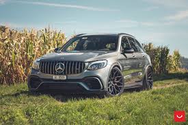 Gray Mercedes Glc Class Features Blacked Out Vossen Wheels For Aggressive Look Mercedes Vossen Custom Wheels