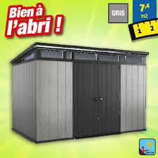 Mais notre france abris vous présente une solution fiable de rangement pour le jardin avec cette gamme d'abris en résine de la marque duramax. Abri De Jardin Resine 8m2 Toit Monopente Avec Puit De Lumiere Gris Traite Anti Uv