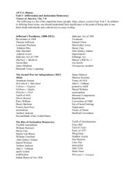 Jeffersonian Vs Jacksonian Democracy Notes