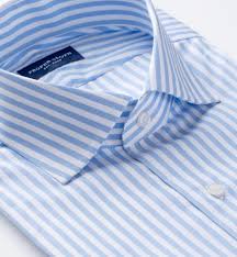 Stanton 120s Light Blue Wide Bengal Stripe Mens Custom Dress Shirts Custom Dress Shirts Mens Blue Dress Shirt