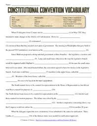 America S Constitution And Convention Cloze Vocabulary Reading Social Studies Worksheets Constitutional Convention Government Lessons