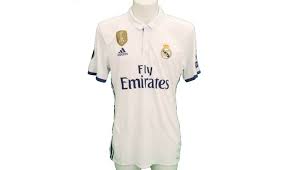 Adidas real madrid home soccerjersey 2019/20 white/golden size 2xl men's. Benzema S Real Madrid Match Issue Worn Shirt 2016 17 Charitystars