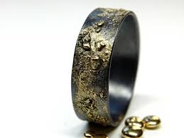 Mens Wedding Band Gold Silver Meteorite Ring Gold Etsy Mens Gold Wedding Band Mens Wedding Rings Unique Rings For Men