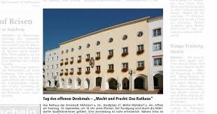 Städte · die stadtverwaltung informiert bürger und touristen über die. Tag Des Offenen Denkmals Macht Und Pracht Das Rathaus Ovb Heimatzeitungen