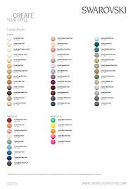Swarovski Crystal Pearl Color Chart Two Be Wed Jewelry
