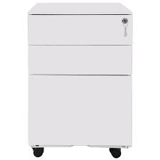 A filing cabinet (or sometimes file cabinet in american english) is a piece of office furniture usually used to store paper documents in file folders. Urhomepro 3 Drawer Mobile File Cabinet Modern Filing Cabinets Metal Lateral File Cabinet With Lock And Key Heavy Duty Office File Cabinets Storage Shelves For Home File Organizer White W3731 Walmart Com