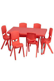 192 89 24 W X 48 L Adjustable Rectangular Red Plastic Activity Table Set W 6 Chairs Adjustable R Kids Activity Table Activity Table Flash Furniture