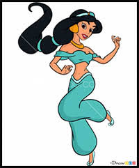 Then darken in her neck and shoulders. How To Draw Disney S Aladdin Cartoon Characters Drawing Tutorials Drawing How To Draw Disney S Aladdin Illustrations Drawing Lessons Step By Step Techniques For Cartoons Illustrations
