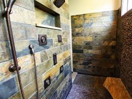 Take a look at these unique modern rustic bathroom ideas that you may not have thought of before. Slate Tiled Walk In Shower Rustic Bathroom Ideas Home Decor Help
