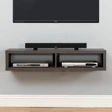 Martin Home Furnishings 48 Shallow Wall Mounted Tv Component Shelf Floating Tv Stand Wall Mounted Tv Console Wall Mounted Tv