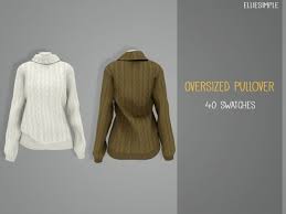 The Sims 4 Elliesimple - Oversized Pullover | Sims 4 clothing, Sims 4, Sims