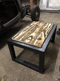 table metal bois brule table metal bois table metal bois brule