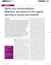 Pdf Myths And Misconceptions Midwives Perception Of The Vaginal Opening Or Hymen And Virginity