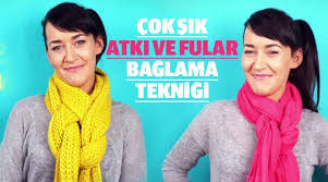 Atki Ve Fularlari Cok Sik Baglamak Icin Sizlere Cok Iyi Bir Teknigi Anlatiyoruz Atki Nasil Baglanir Atki Baglama Teknikleri Video Crochet Scarf Scarf Crochet