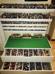 Legos Ikea Hack Display Your Lego Mini Figures Using Ikea Shelves Lower Ikea Dresser With Dividers To Store Smaller Le Lego Bedroom Lego Storage Lego Room