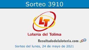 Loteria de cundinamarca, lunes 3 de mayo de 2021. Loteria Del Tolima Sorteo 3910 Del Dia 24 De Mayo De 2021