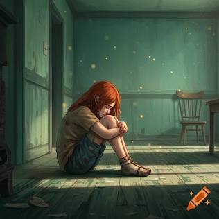 Chloe sitting alone, overwhelmed by her daily struggles, do AI tạo
