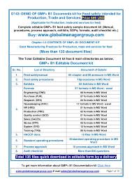 Customers like to know what to expect when they hire a pest control. Gmp B1 Documents Manual Procedures Audit Checklist