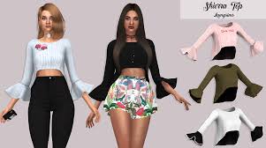 Lumysims Shierra Top 20 Swatches Hq Mod Compatible Custom Catalog Thumbnails Download On My Website Sims 4 Clothing Sims Sims 4