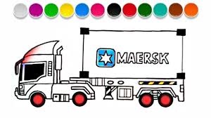 Pada aplikasi belajar mewarnai mobil kartun ini terdapat 30 buku gambar mobil truk keren yang bisa kamu warnai dengan crayon maupun cat warna. Menggambar Mobil Truk Kontainer Maersk Truk Mobil Gambar