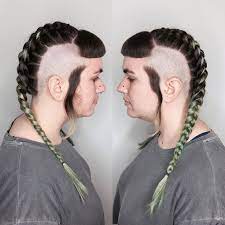 Chelseacut With Mohawk Braid Shaved Sides Viking Hair Short Bangs