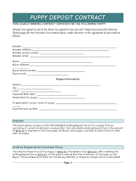 Check spelling or type a new query. Puppy Deposit Agreement Fee Financial Transaction
