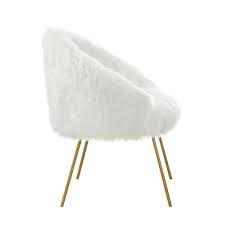 Want a chair that follows a scandinavian feel? Belle White Faux Fur Accent Chair With Metal Legs Overstock 16498053